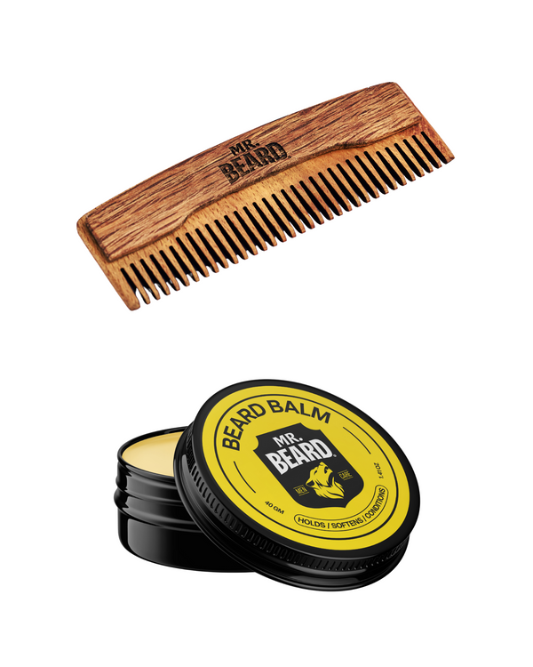 Shape & Nourish Beard Bundle (Beard Balm + Wooden Comb)