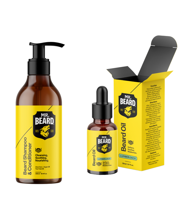 Clean & Condition Beard Bundle (Beard Oil + Beard Shampoo & Conditioner)