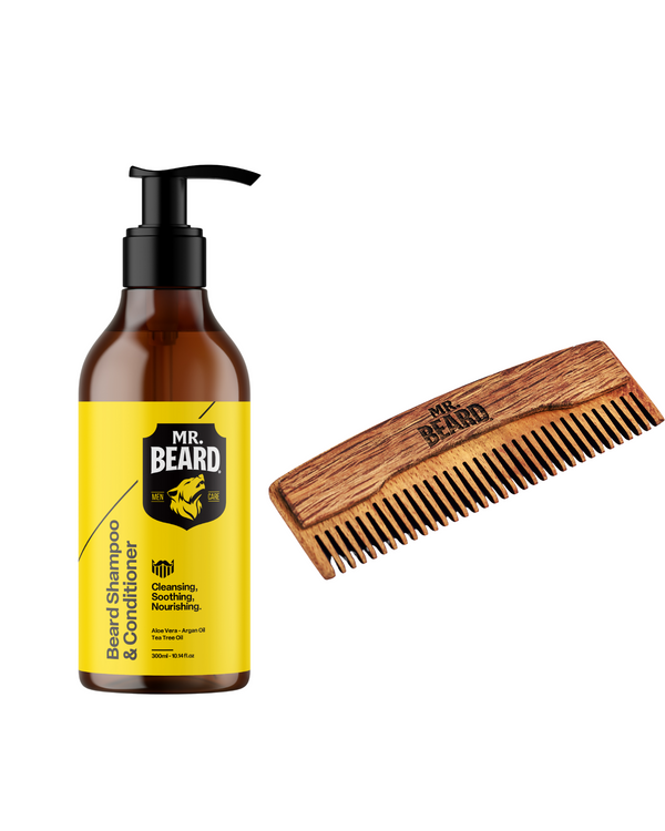 Fresh Beard Duo (Shampoo 250ml + Wooden Comb)