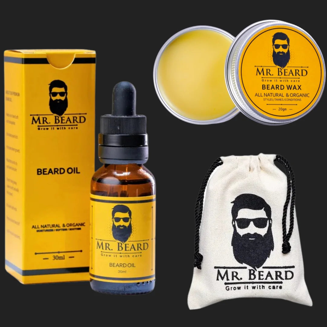 Beard Oil + Beard Balm + Travel Pouch