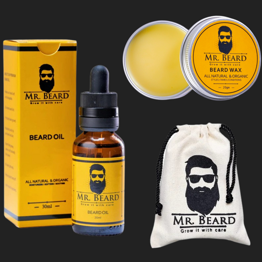 Beard Oil + Beard Wax + Travel Pouch