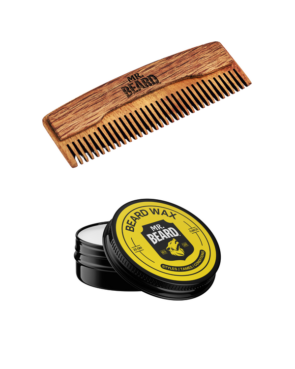 Tame & Frame Beard Kit (Beard Wax + Wooden Comb)