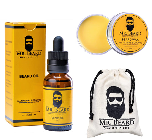 Beard Oil + Beard Wax + Travel Pouch